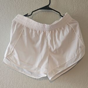 Athleta White Lined Running Shorts Women’s Size M 4"